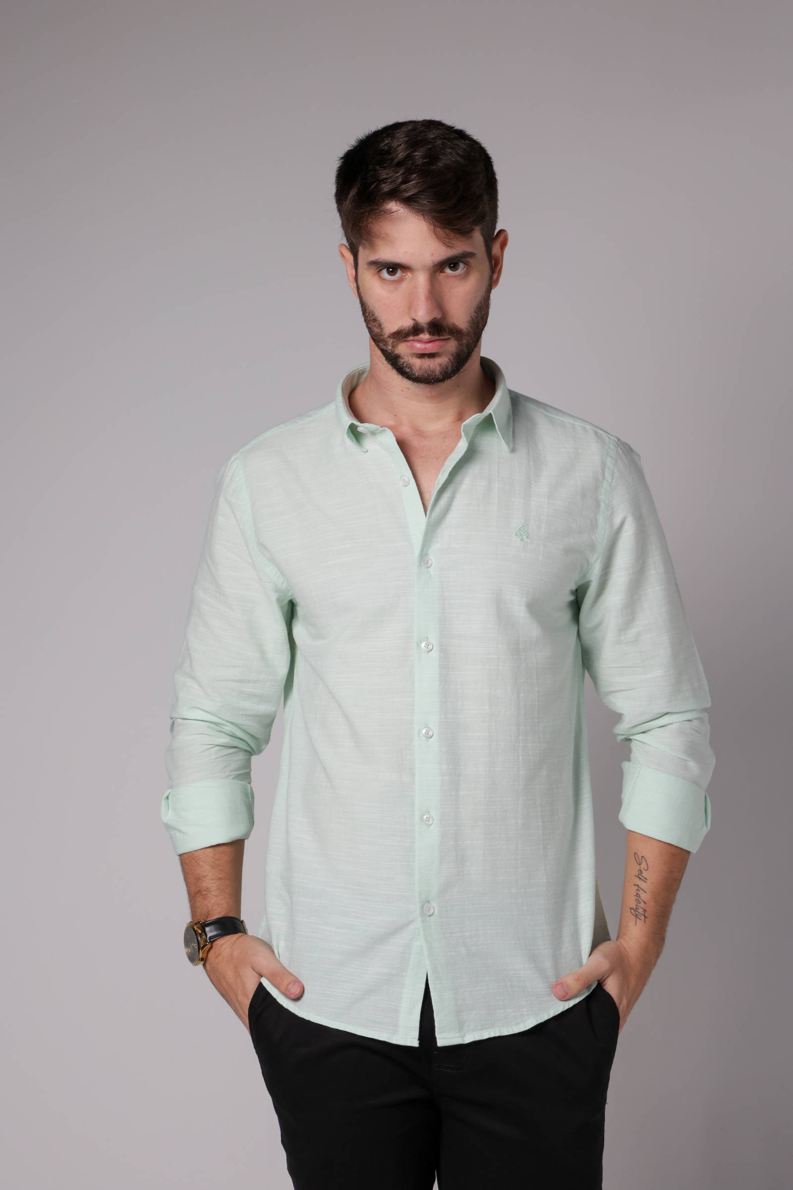 CAMISA MANGA LONGA MASCHIO SLIM FIX EML 100-E